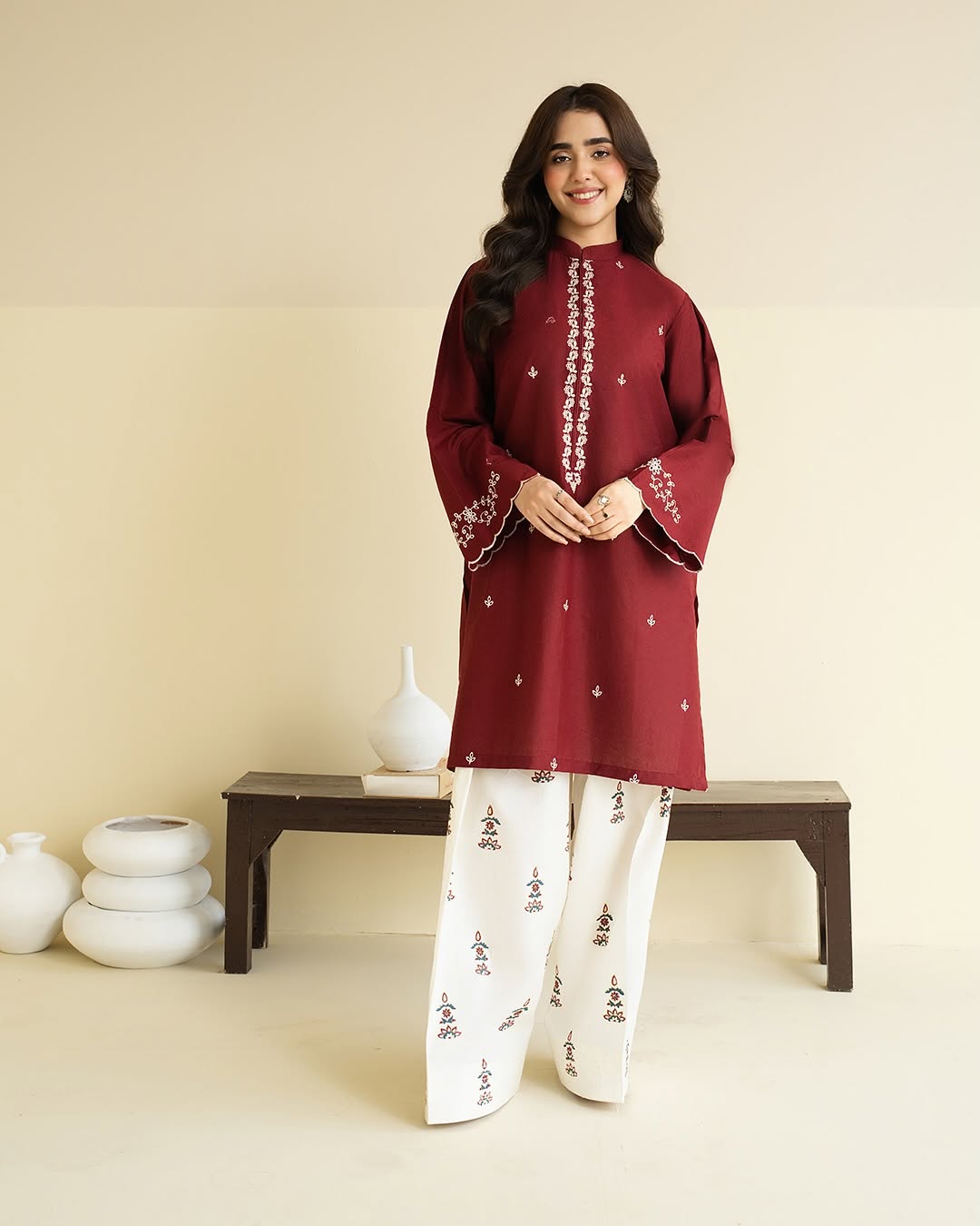 Premium Cotton Embroidery Two piece set